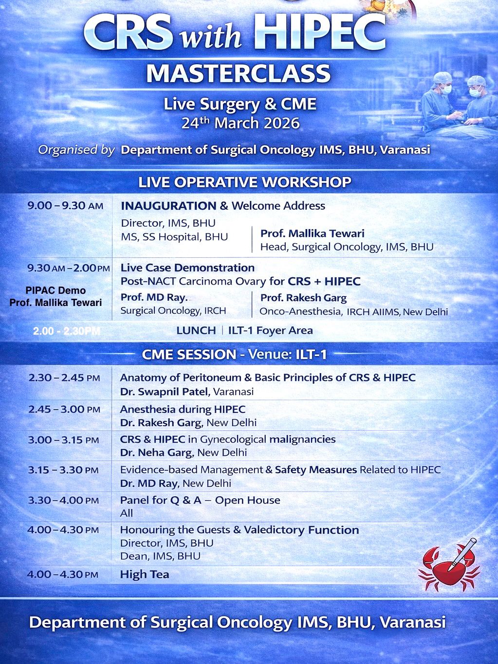 Invited by BHU for Live Cytoreductive Surgery Demonstration